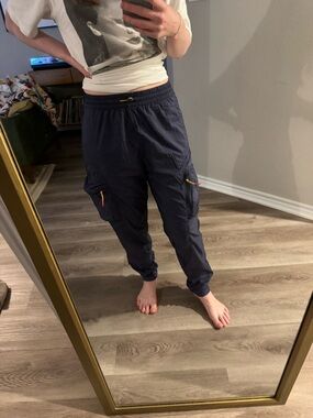 outdoor voices jogger nylon pants navy blue size small